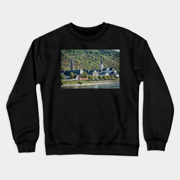 River Town Churches Crewneck Sweatshirt by Imagery